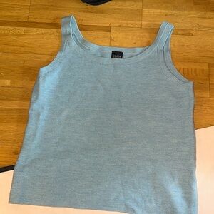 Eileen Fisher teal woven shell - large